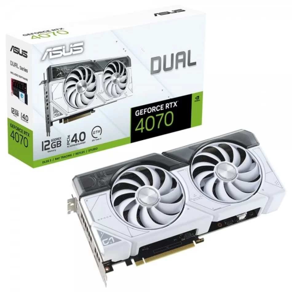 ASUS Dual GeForce RTX 4070 White 12 GB GDDR6X 192Bit DX12 NVIDIA DLSS 3 Beyaz Ekran Kartı