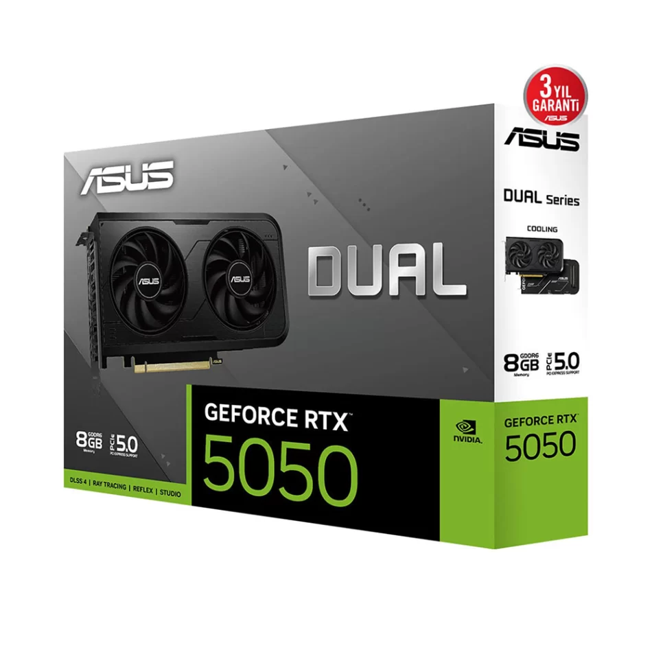 ASUS Dual GeForce RTX 5050 OC Edition 8GB GDDR6 128 Bit NVIDIA DLSS 4 Ekran Kartı