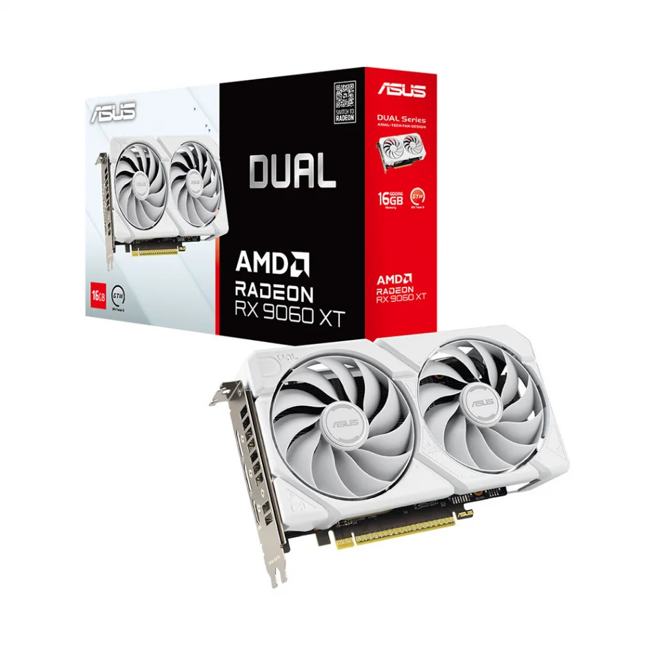 ASUS Dual RX9060 XT White 16GB GDDR6 128 Bit AMD Radeon FSR 4 Beyaz Ekran Kartı