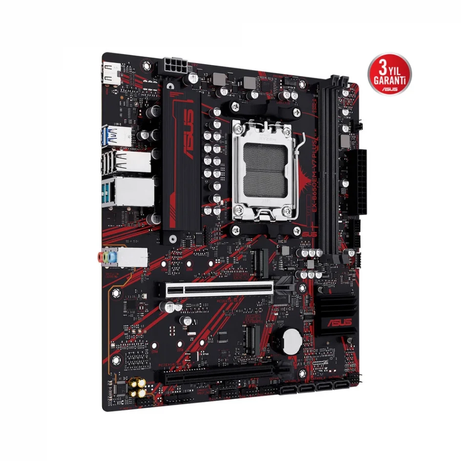 ASUS EX-B650EM-V7-PLUS 8200MHz(OC) DDR5 AMD Soket AM5 mATX Anakart