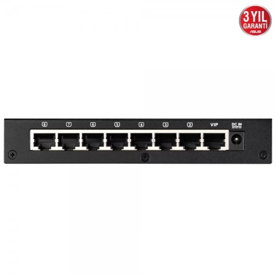 ASUS GX-U1081 10/100/1000 Mbps Gigabit Premium 8Port %80 Enerji Tasarruflu VIP Port Destekli Switch