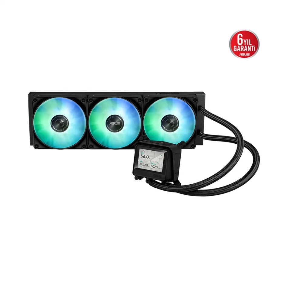 ASUS MAX Gaming LC 360 ARGB LCD 2.4 350mm. IPS Ekranlı LGA 1851-1700 / AMD AM5 Uyumlu İşlemci Sıvı Soğutucu