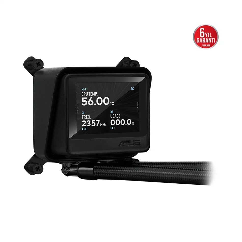 ASUS MAX Gaming LC 360 ARGB LCD 2.4 350mm. IPS Ekranlı LGA 1851-1700 / AMD AM5 Uyumlu İşlemci Sıvı Soğutucu