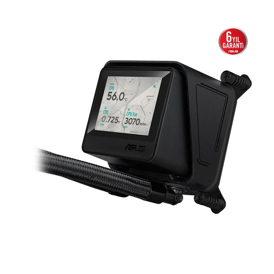 ASUS MAX Gaming LC 360 ARGB LCD 2.4 350mm. IPS Ekranlı LGA 1851-1700 / AMD AM5 Uyumlu İşlemci Sıvı Soğutucu