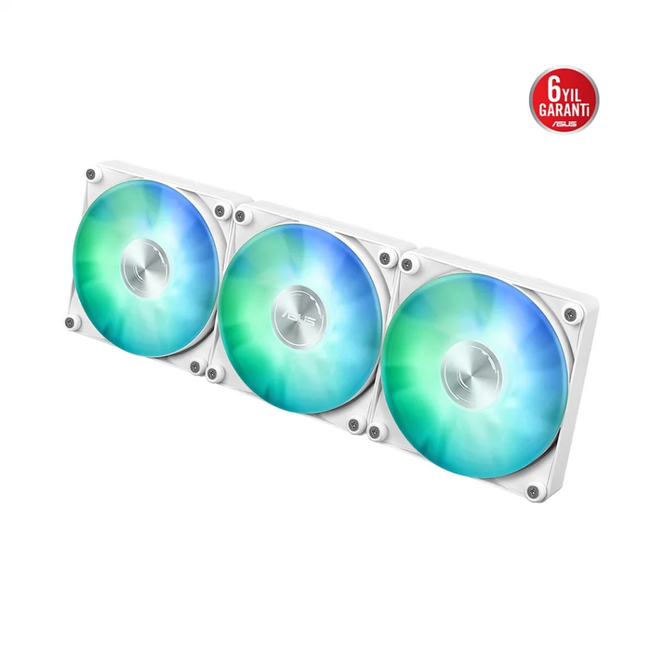 ASUS MAX Gaming LC 360 ARGB LCD White Edition 2.4 350mm. IPS Ekranlı LGA 1851-1700 / AMD AM5 Uyumlu Beyaz İşlemci Sıvı Soğutucu