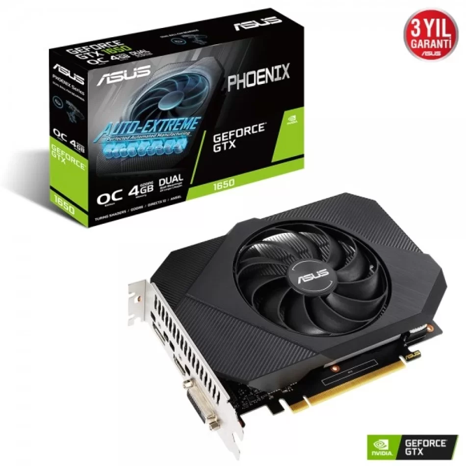 Asus Phoenix GeForce GTX 1650 OC 4 GB GDDR5 128Bit DX12 NVIDIA Ekran Kartı