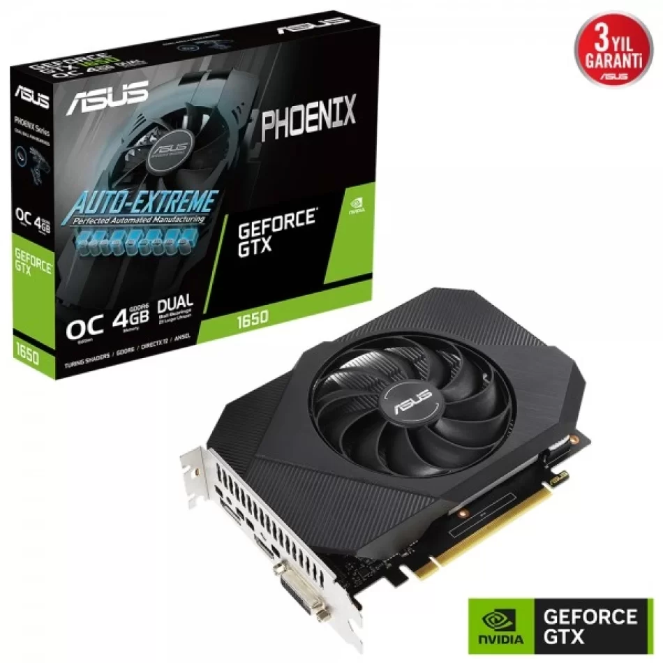 ASUS Phoenix GeForce GTX 1650 OC V2 4GB GDDR6 128bit DX12 NVIDIA Ekran Kartı