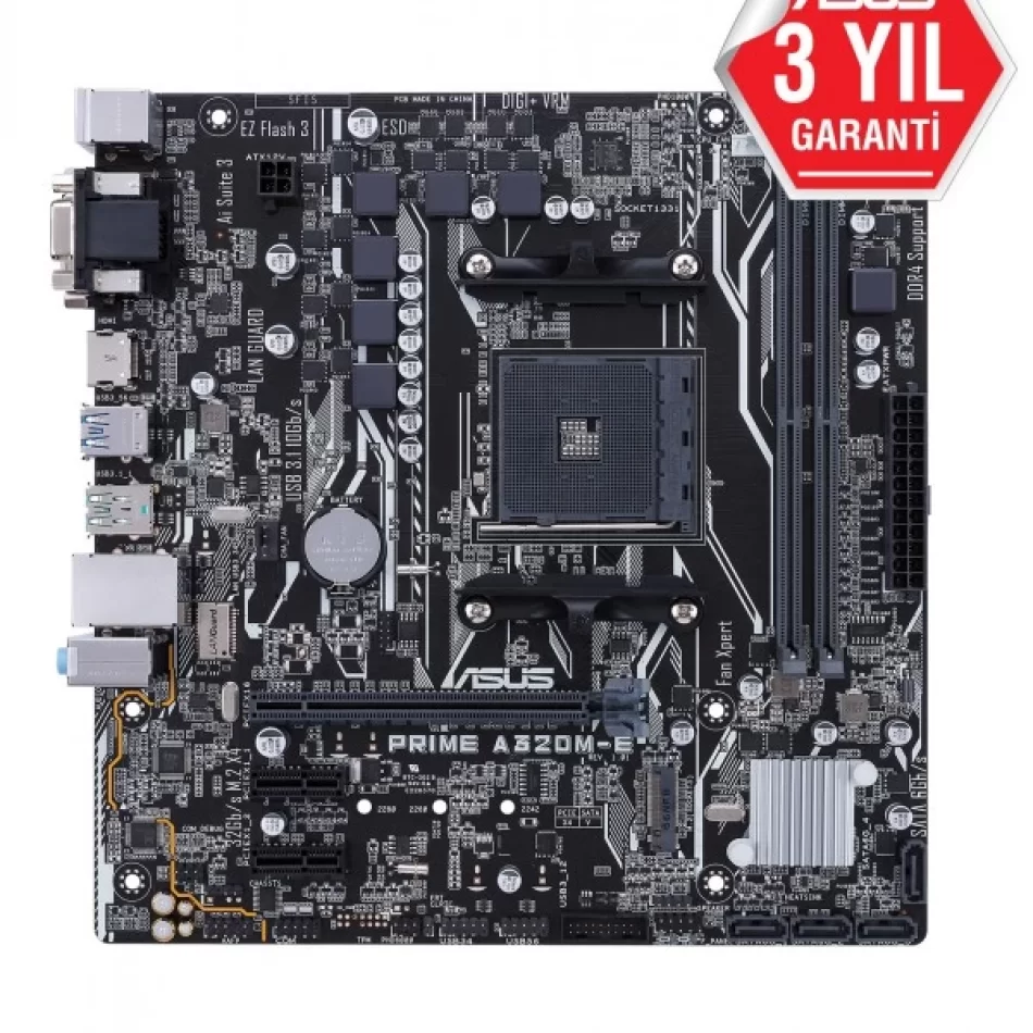 ASUS PRIME A320M-E DDR4 3200MHz AMD Soket AM4 mATX Anakart