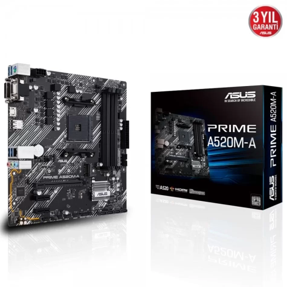 ASUS PRIME A520M-A 4800MHz(OC) DDR4 AMD Soket AM4 mATX Anakart