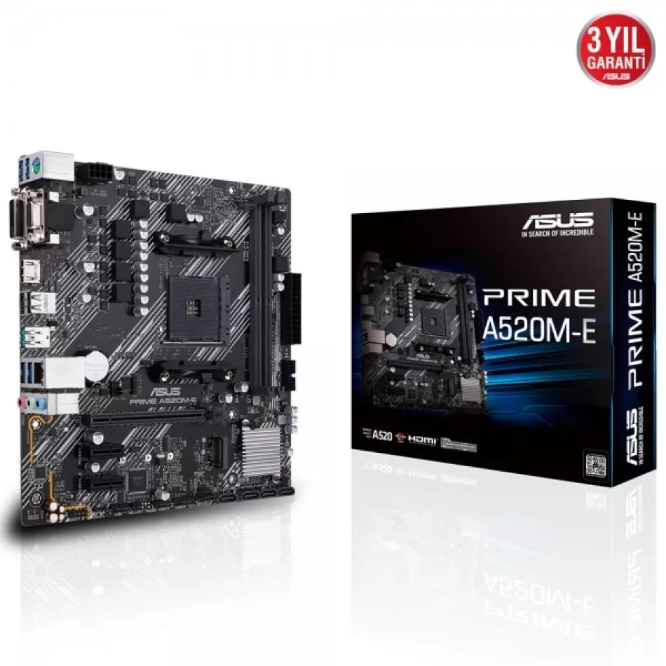 ASUS PRIME A520M-E 4600MHz(OC) DDR4 AMD Soket AM4 mATX Anakart