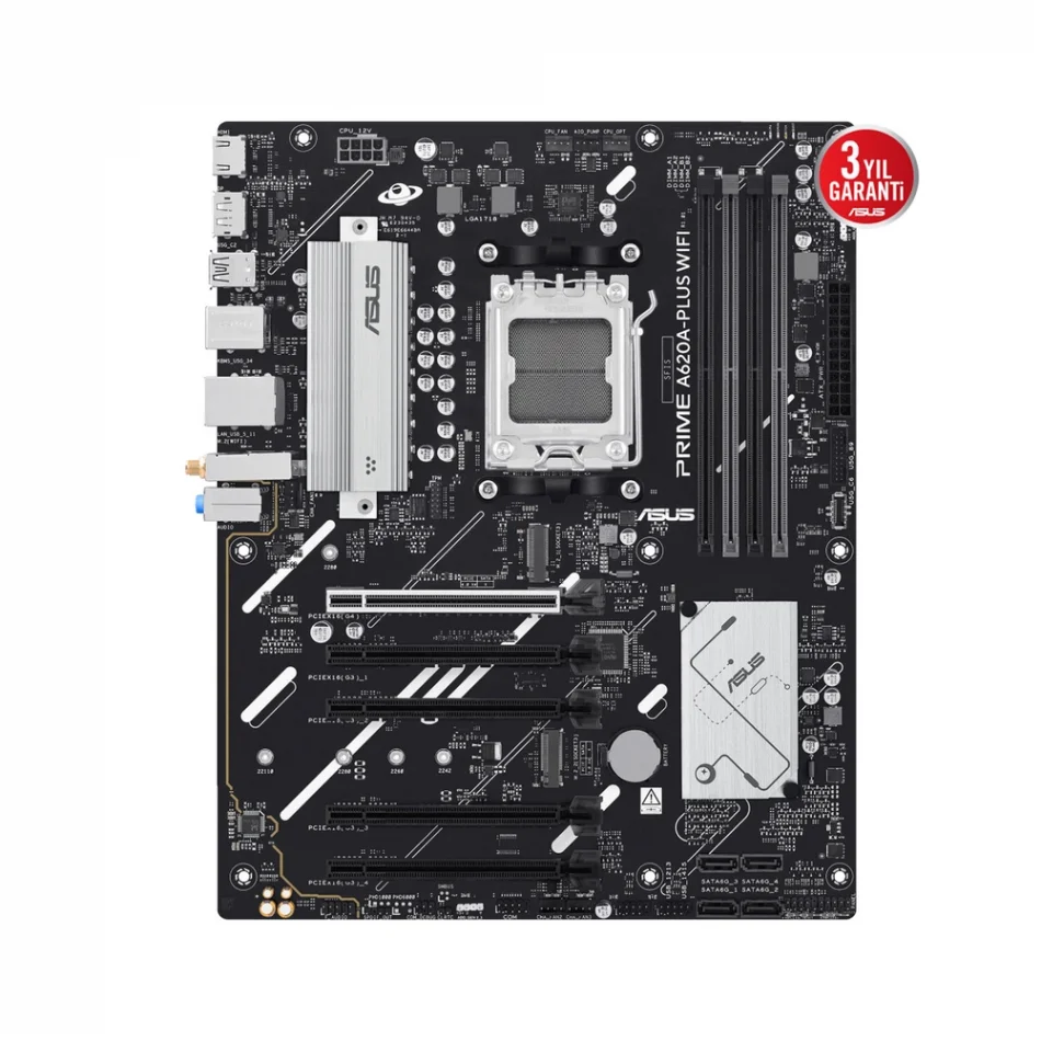 ASUS Prime A620A-PLUS-WIFI DDR5 7600MHz(OC) AMD Soket AM5 ATX Anakart