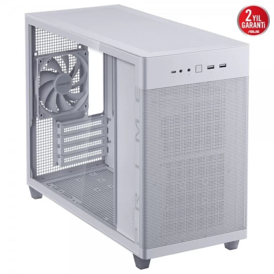 ASUS PRIME AP201 Temperli Camlı Beyaz Micro-ATX Bilgisayar Kasası