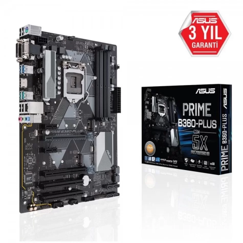 ASUS PRIME B360-PLUS/CSM 2666MHz(OC) DDR4 Intel Soket 1151 ATX Anakart