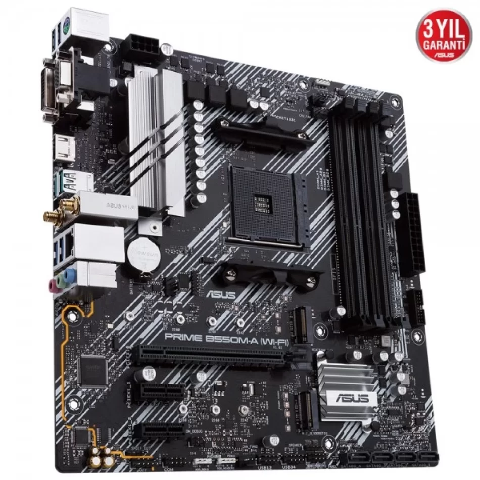 ASUS PRIME B550M-A WiFi 4600MHz(OC) DDR4 AMD Soket AM4 mATX Anakart