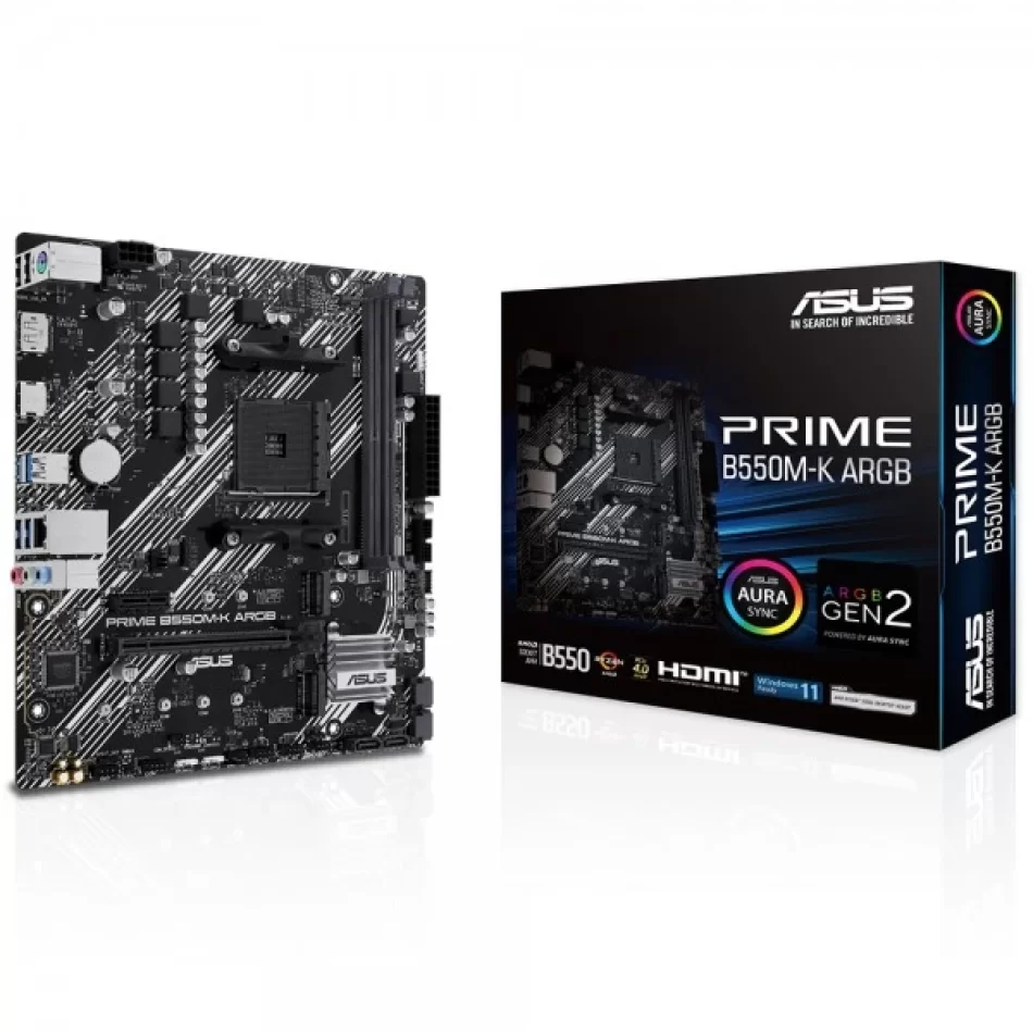 ASUS PRIME B550M-K ARGB DDR4 4866MHz AMD Soket AM4 mATX Anakart