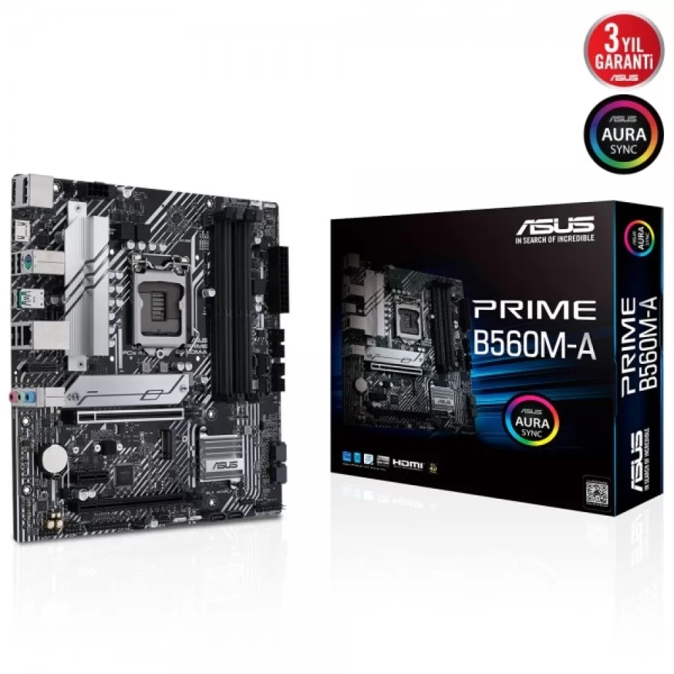 ASUS PRIME B560M-A 5000MHz(OC) DDR4 Intel Soket 1200 mATX Anakart