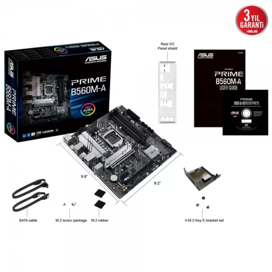 ASUS PRIME B560M-A 5000MHz(OC) DDR4 Intel Soket 1200 mATX Anakart