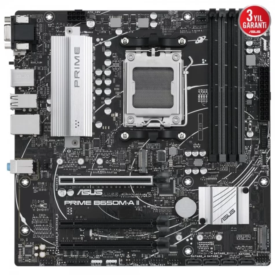 ASUS PRIME B650M-A II DDR5 6400Mhz AMD Soket AM5 mATX Anakart