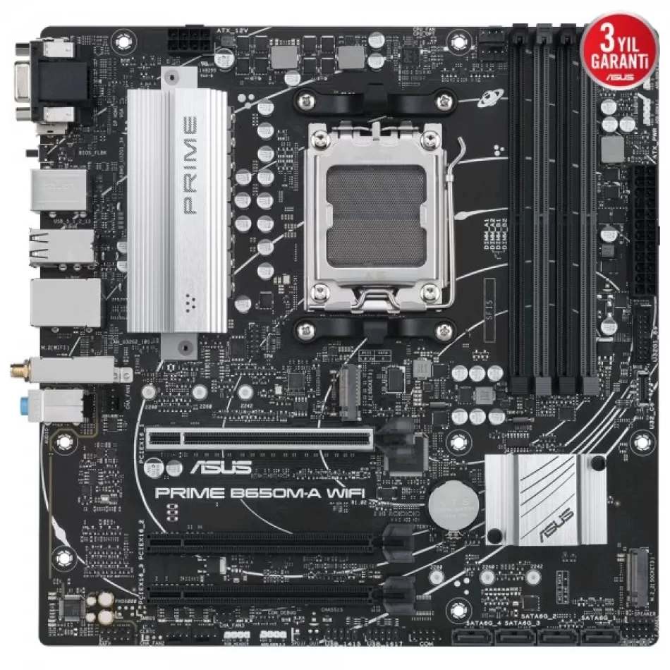 ASUS PRIME B650M-A WIFI DDR5 6400MHz AMD Soket AM5 mATX Anakart