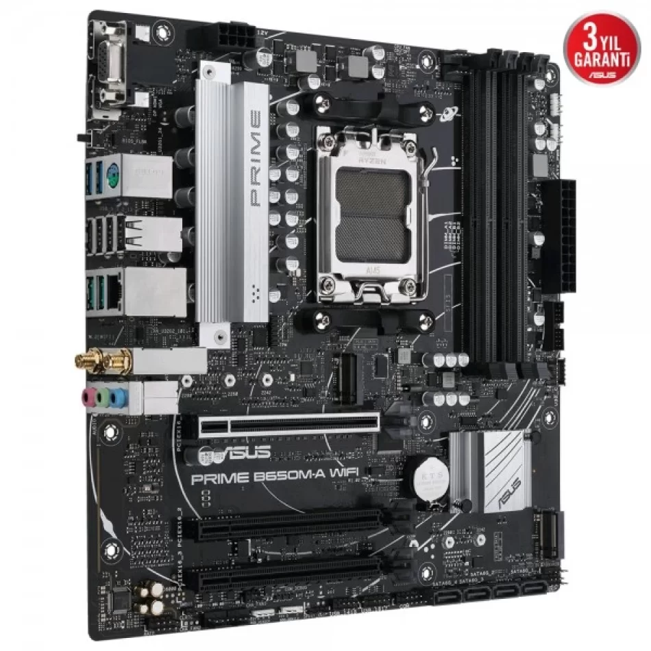 ASUS PRIME B650M-A WIFI DDR5 6400MHz AMD Soket AM5 mATX Anakart