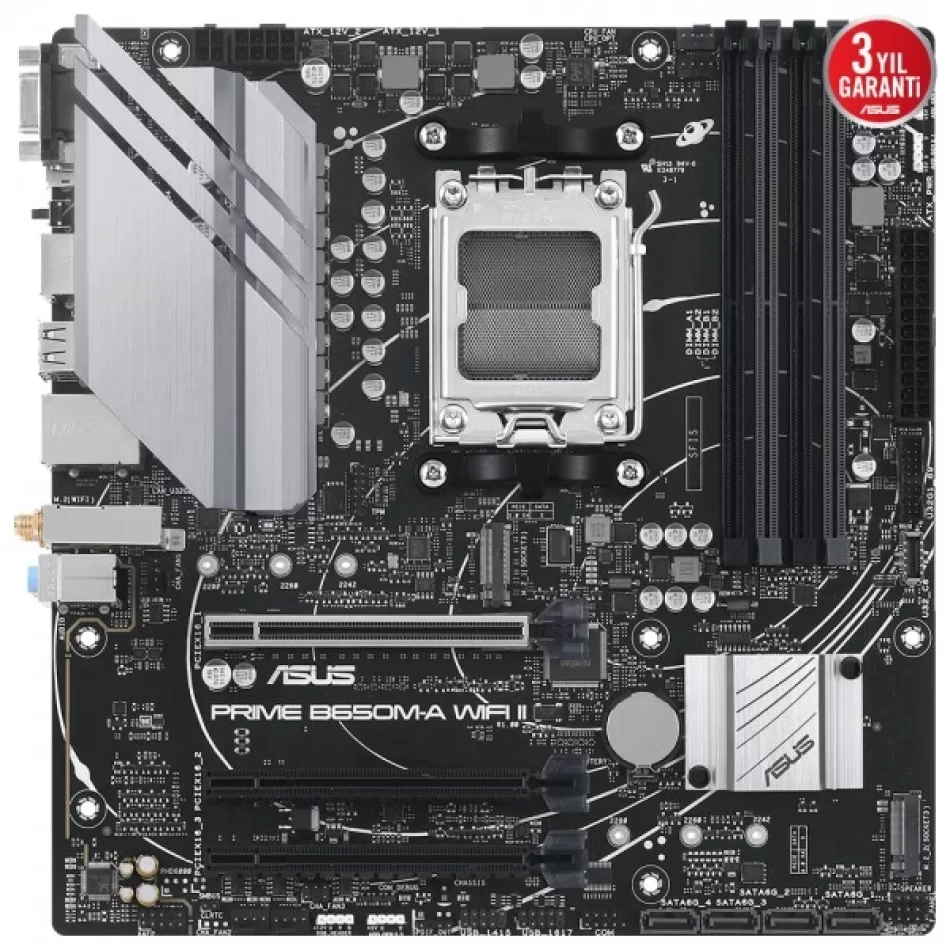 ASUS PRIME B650M-A WIFI II 6400Mhz(OC) DDR5 AMD Soket AM5 mATX Anakart