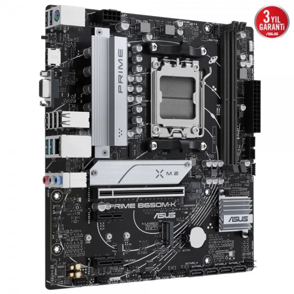 ASUS Prime B650M-K 6400MHz(OC) DDR5 AMD Soket AM5 mATX Anakart
