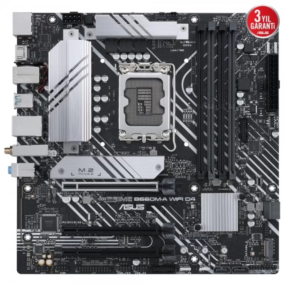 ASUS PRIME B660M-A WIFI D4 5333MHz(OC) DDR4 Intel Soket 1700 mATX Anakart