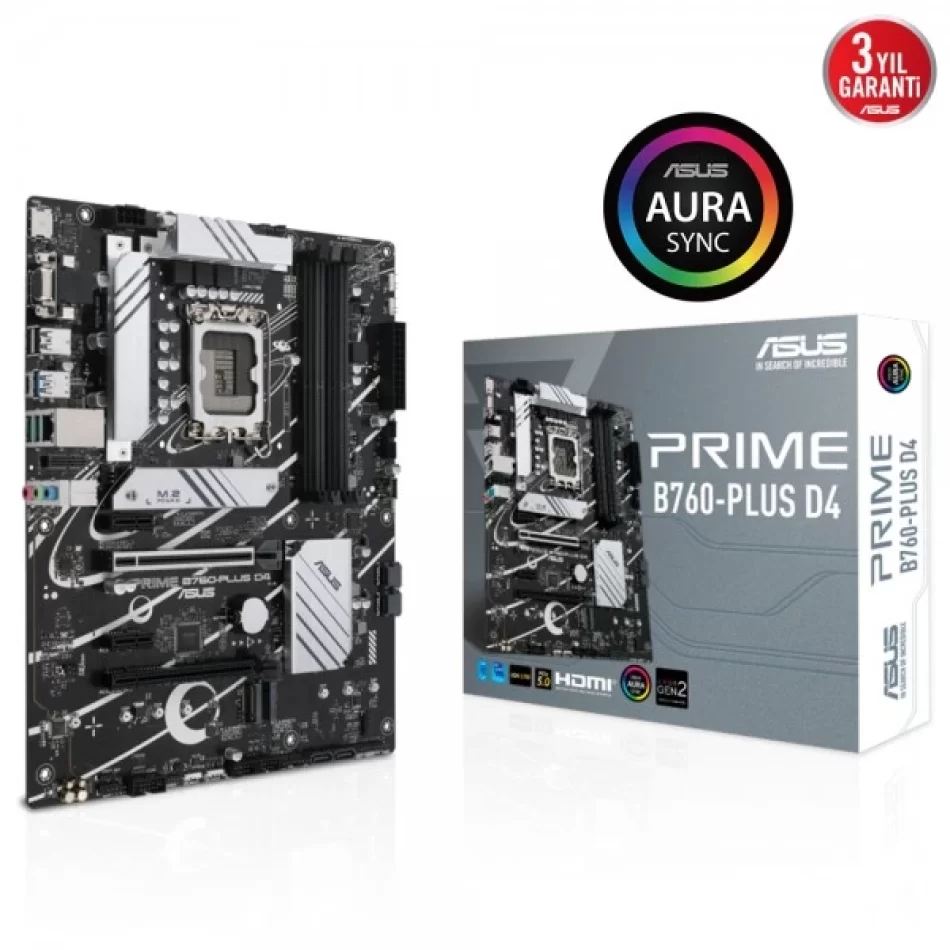 ASUS PRIME B760-PLUS D4 5066MHz(OC)DDR4 Intel Soket 1700 ATX Anakart