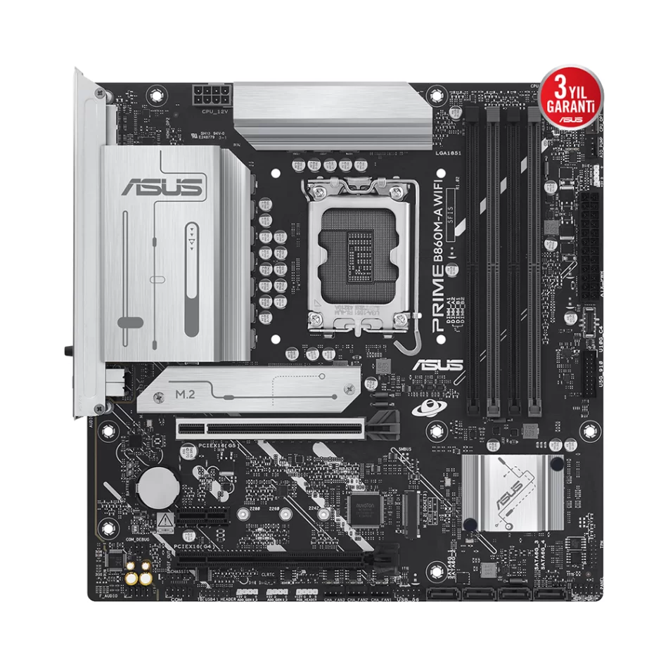 ASUS PRIME B860M-A WIFI DDR5 8666MHz(OC) Intel Soket 1851 mATX Anakart