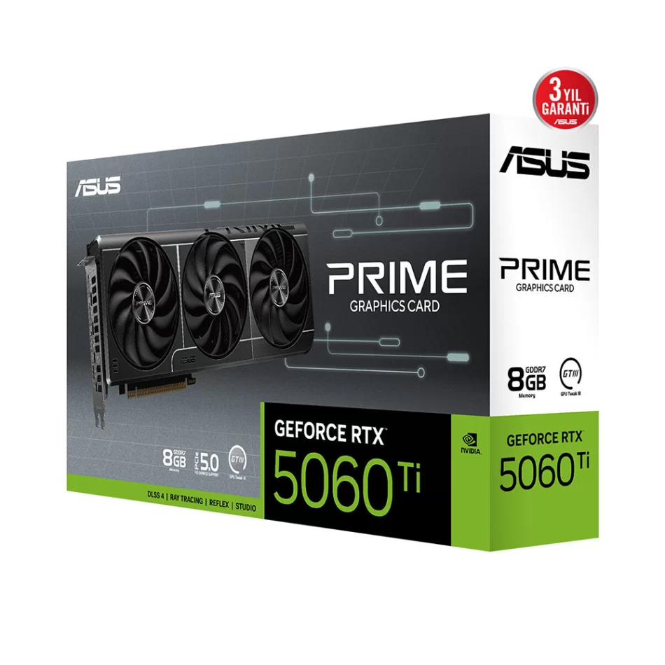 ASUS PRIME GeForce RTX 5060 Ti 8GB GDDR7 128 Bit NVIDIA DLSS 4 Ekran Kartı
