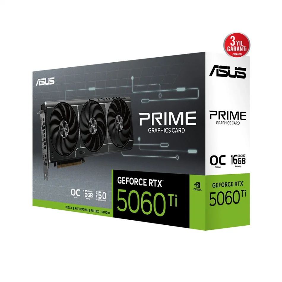 ASUS PRIME GeForce RTX 5060 Ti OC Edition 16GB GDDR7 128 Bit NVIDIA DLSS 4 Ekran Kartı