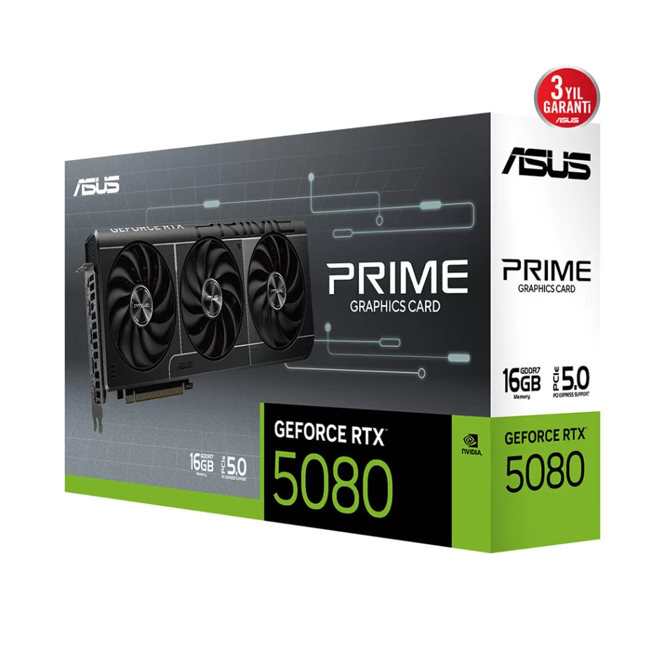 ASUS PRIME GeForce RTX 5080 16GB GDDR7 256 Bit NVIDIA DLSS 4 Ekran Kartı