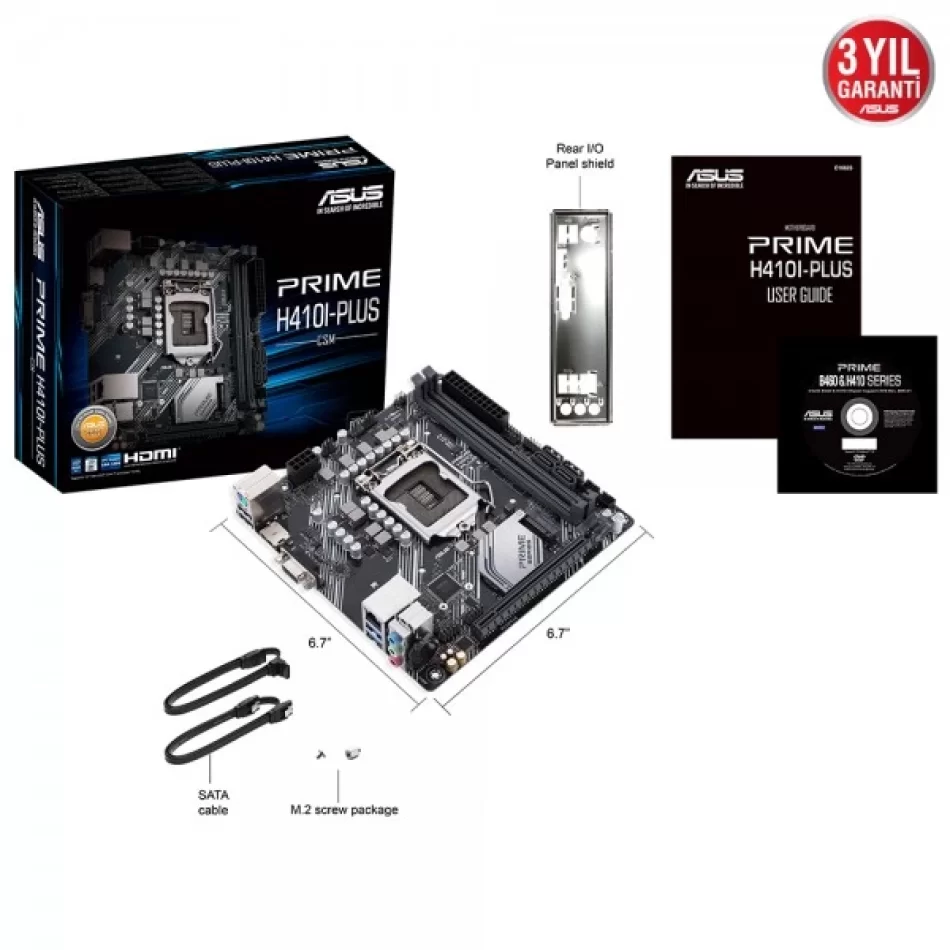 ASUS PRIME H410I-PLUS/CSM 2666MHz DDR4 Intel Soket 1200 Mini-ITX Anakart