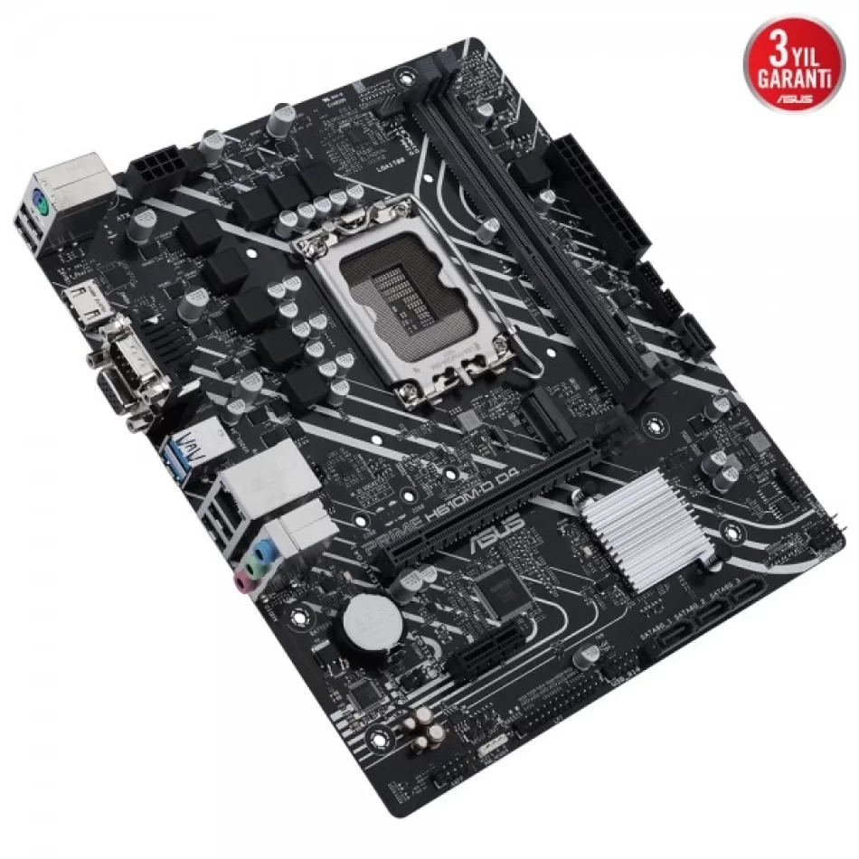 ASUS PRIME H610M-D D4 3200MHz DDR4 Intel Soket 1700 mATX Anakart