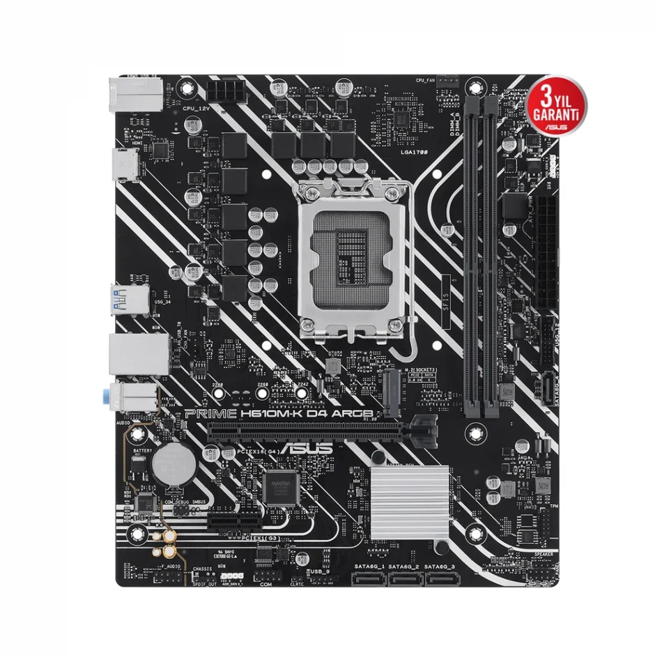 ASUS PRIME H610M-K D4 ARGB DDR4 3200MHz Soket 1700 mATX Anakart