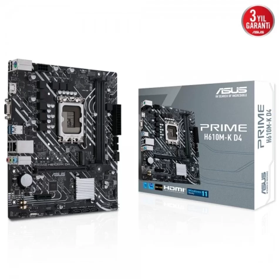 ASUS PRIME H610M-K D4 DDR4 3200MHz Soket 1700 mATX Anakart