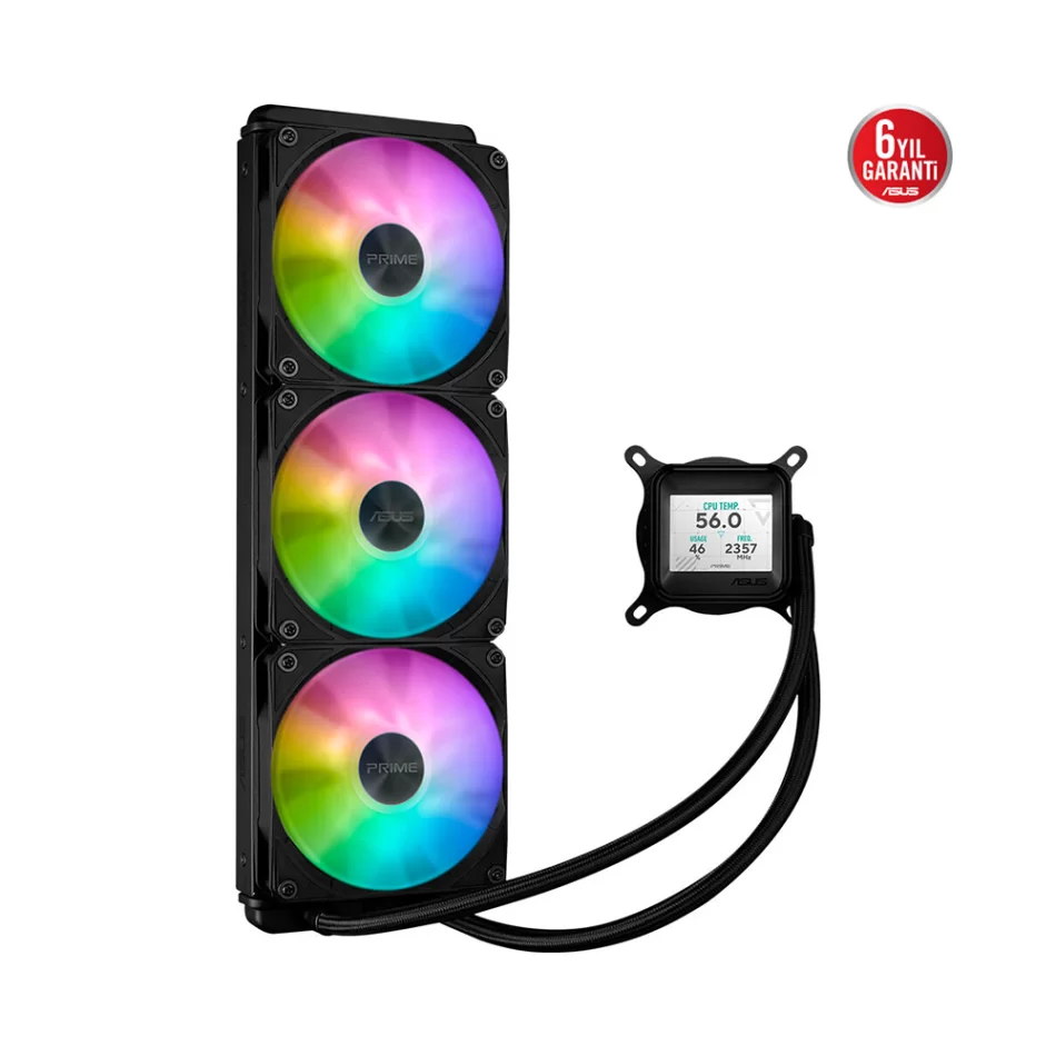 ASUS Prime LC 360 ARGB LCD 360mm. Intel 1851-1700 / AMD AM5 Uyumlu İşlemci Sıvı Soğutucu