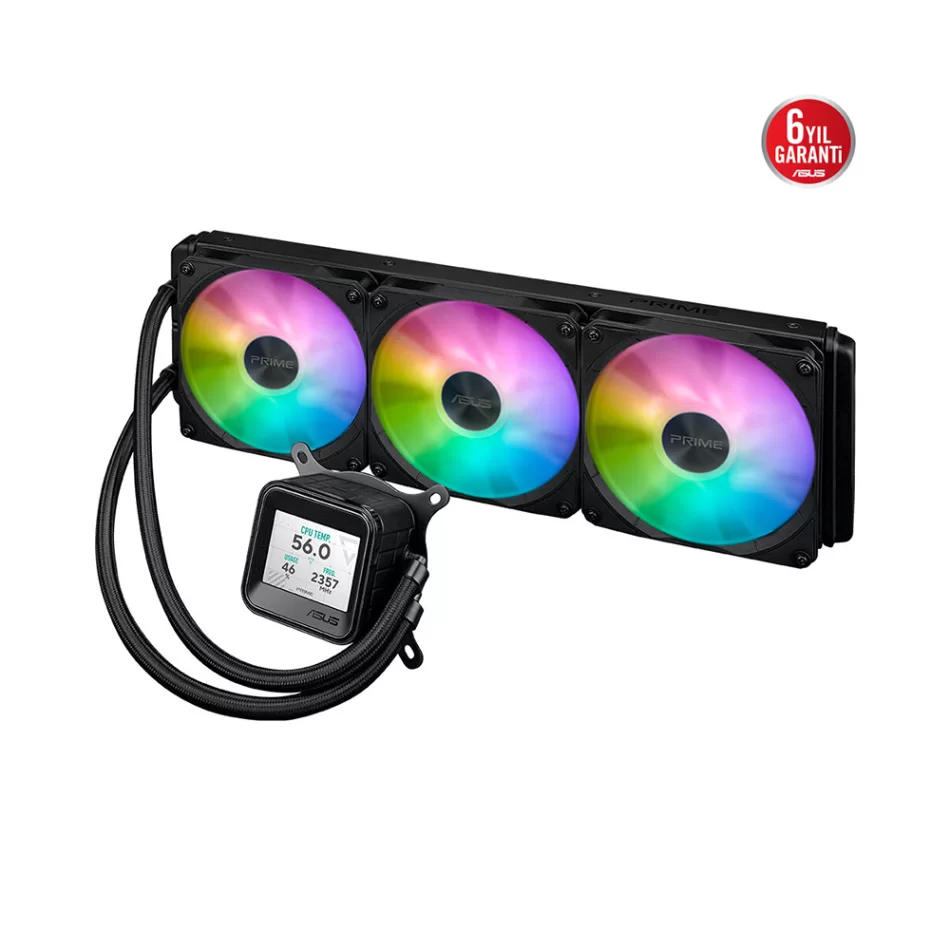 ASUS Prime LC 360 ARGB LCD 360mm. Intel 1851-1700 / AMD AM5 Uyumlu İşlemci Sıvı Soğutucu