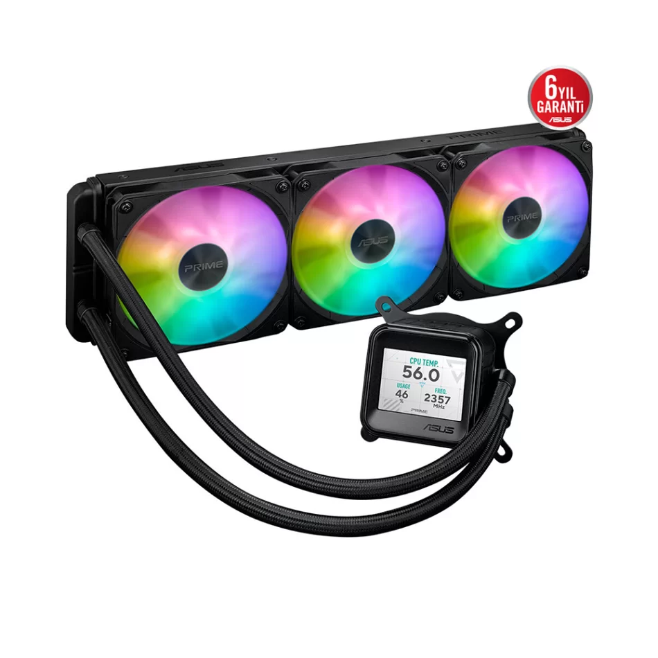 ASUS Prime LC 360 ARGB LCD 360mm. Intel 1851-1700 / AMD AM5 Uyumlu İşlemci Sıvı Soğutucu