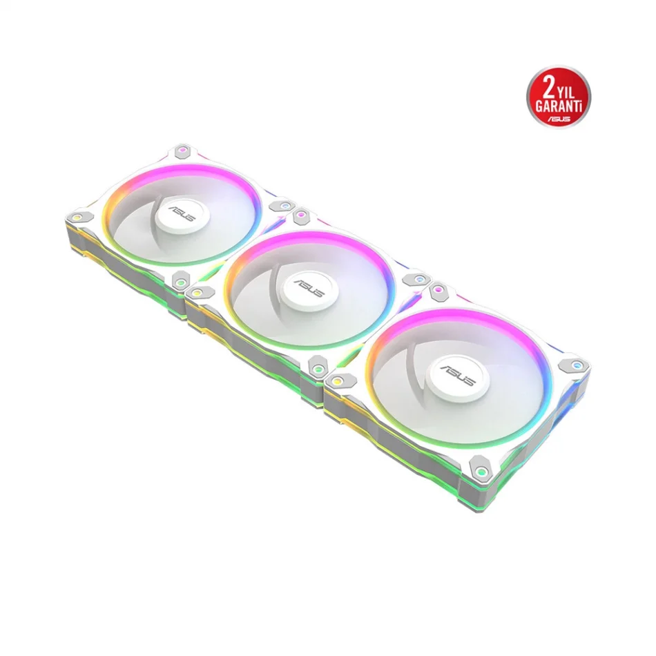 ASUS Prime MR120 ARGB White Edition 120 mm Beyaz Kasa Fanı - Üçlü Paket