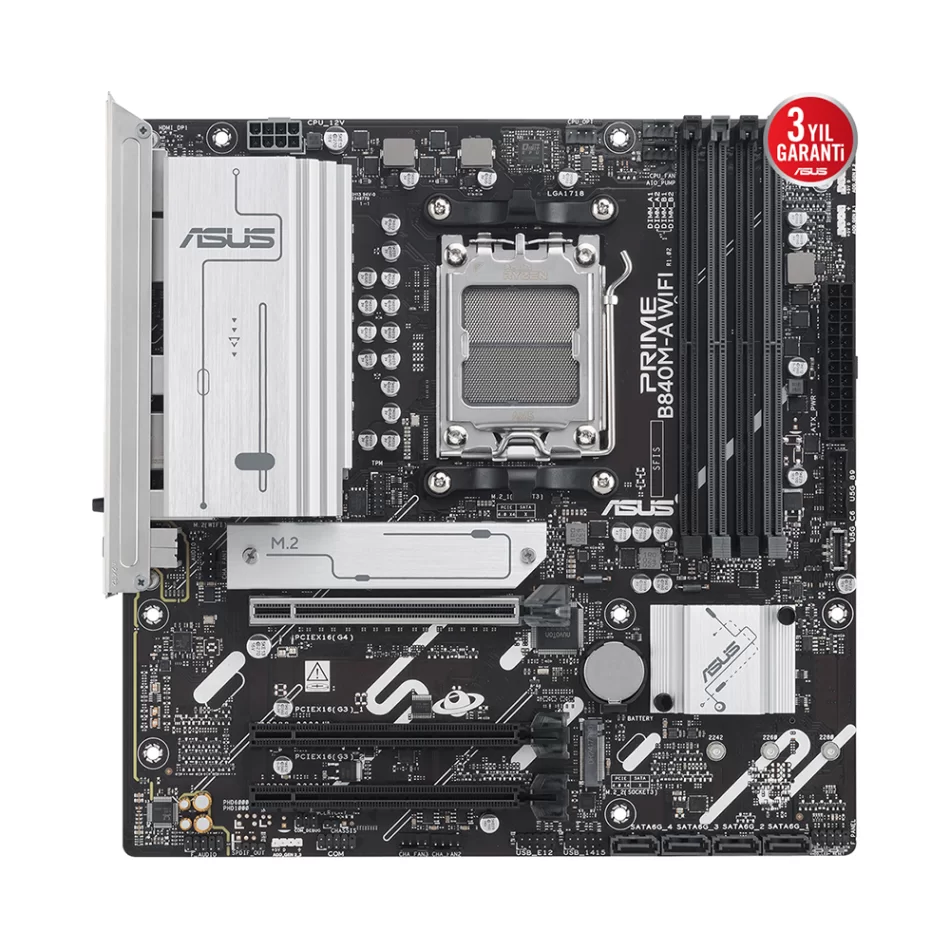 ASUS PRIME B840M-A WIFI 7600Mhz(OC) DDR5 AMD Soket AM5 mATX Anakart