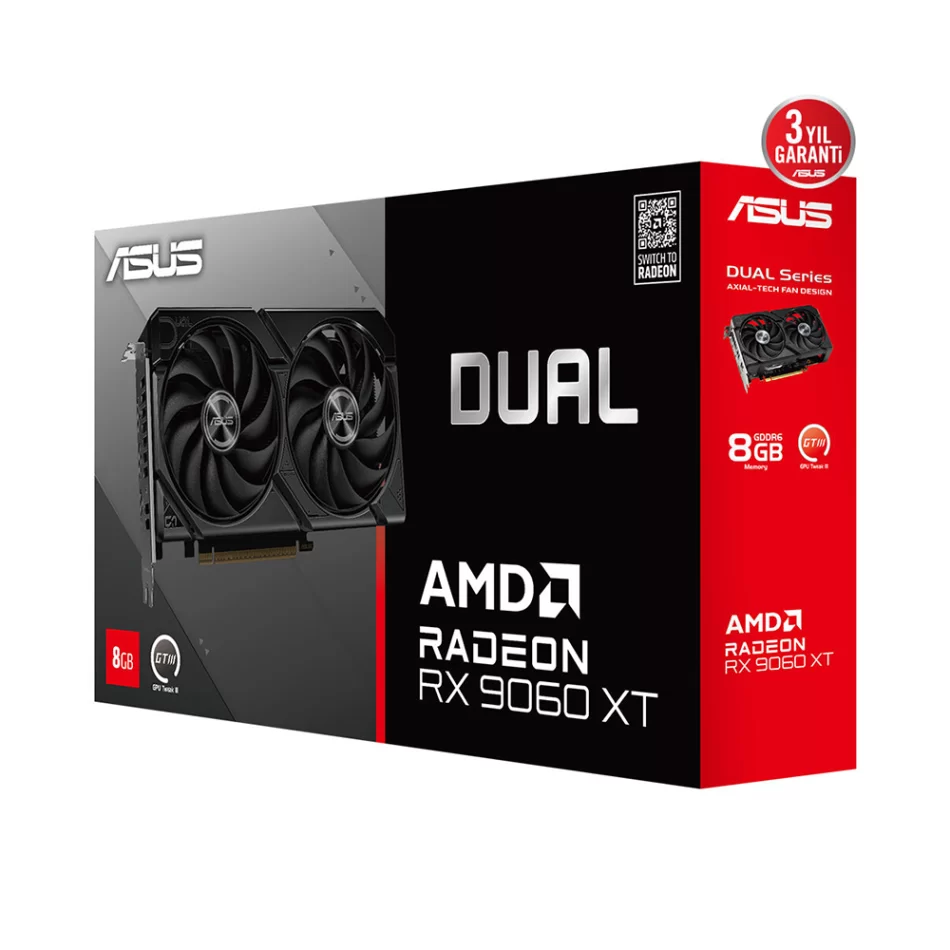 ASUS Prime RX9060 XT 8GB GDDR6 128 Bit AMD Radeon FSR 4 Ekran Kartı
