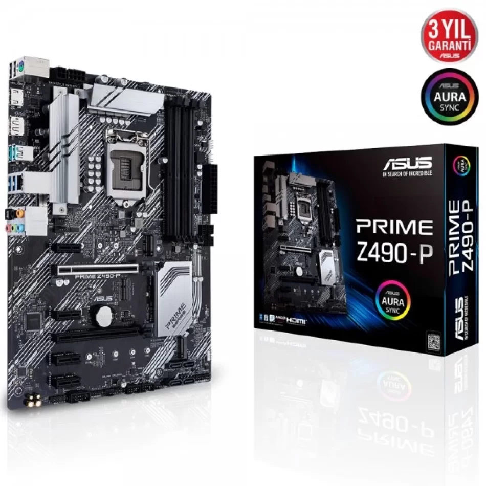 ASUS PRIME Z490-P 4600MHz(OC) DDR4 Intel Soket 1200 ATX Anakart