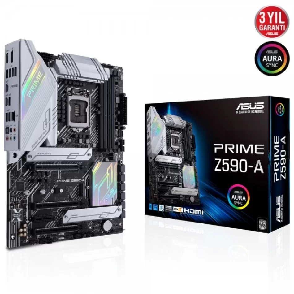 ASUS PRIME Z590-A 5333MHz(OC) DDR4 Intel Soket 1200 ATX Anakart