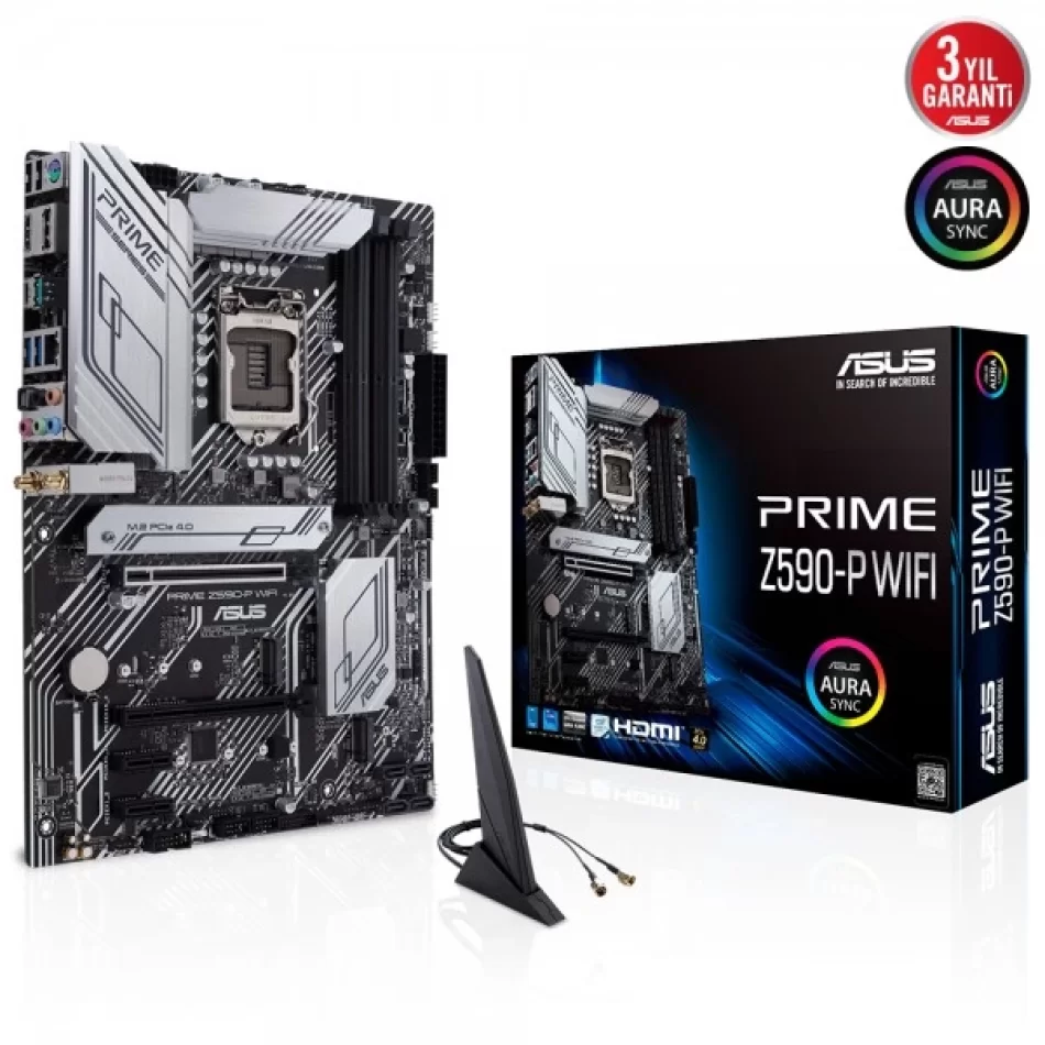 ASUS PRIME Z590-P WIFI 5133MHz(OC) DDR4 Intel Soket 1200 ATX Anakart