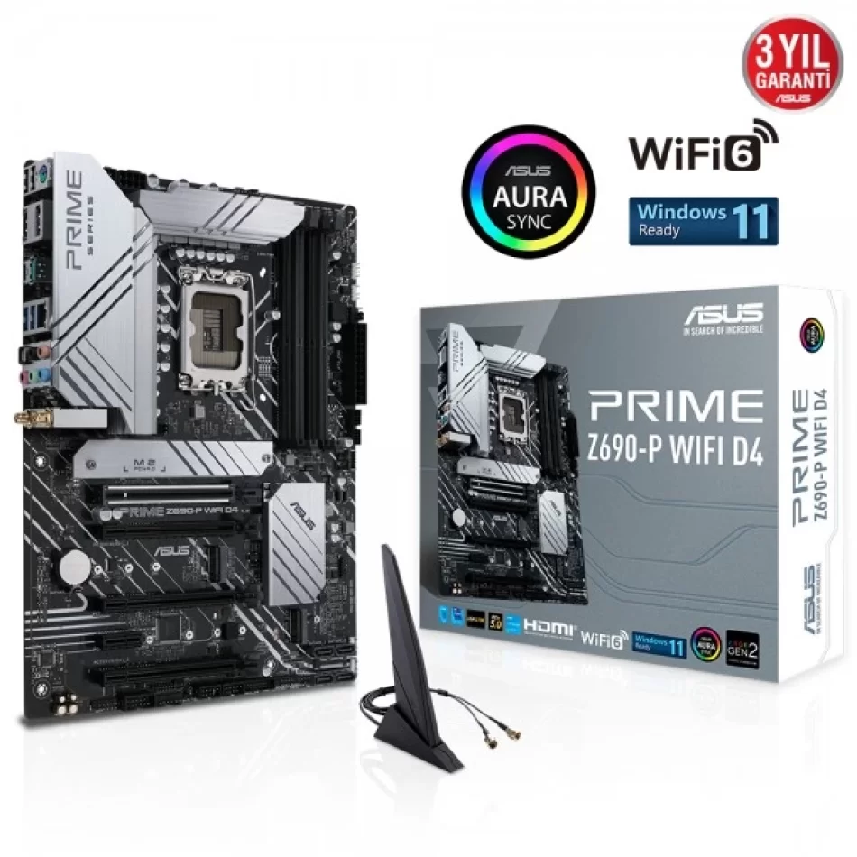 ASUS PRIME Z690-P D4 WIFI 5333mhz(OC) DDR4 Intel Soket 1700 ATX Anakart