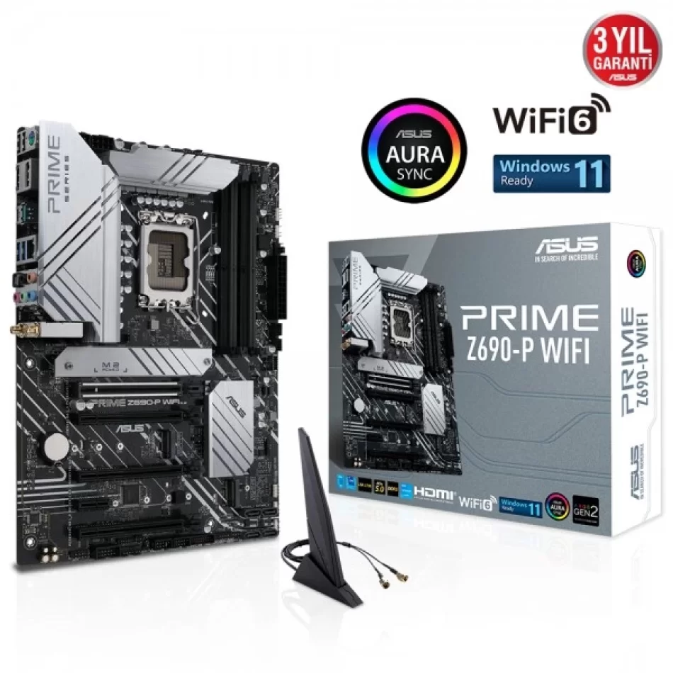 ASUS PRIME Z690-P WIFI DDR5 6000mhz(OC) RGB M.2 1700p ATX ANAKART