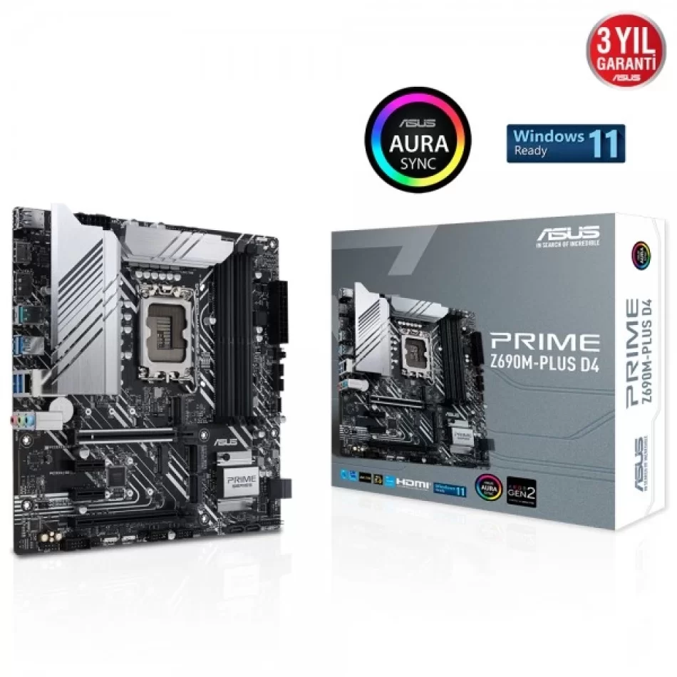 ASUS PRIME Z690M-PLUS D4 5333mhz(OC) DDR4 Intel Soket 1700 mATX Anakart