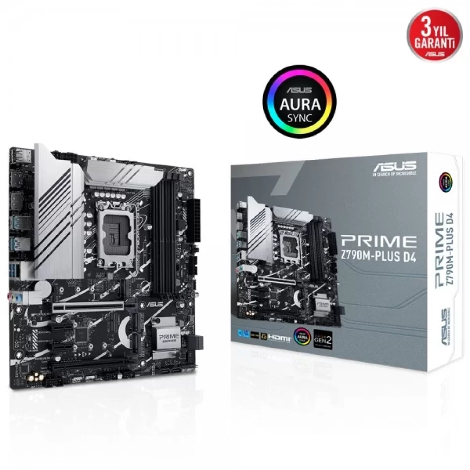 ASUS PRIME Z790M-PLUS D4 5333MHz DDR4 Intel Soket 1700 mATX Anakart