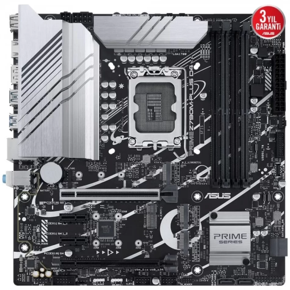 ASUS PRIME Z790M-PLUS D4 5333MHz DDR4 Intel Soket 1700 mATX Anakart